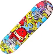 Sports Adult Skateboard, (Monster Mobilization Pattern) Professional Four-Wheeled 31-inch A-Class Maple Double-Climbing Road Skateboard Suitable for Young Adults