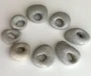 8 Natural Holey Beach Rocks Hag Fairy Stones Wish Magic large1/4" Hole Bead#J US