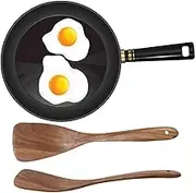 KICHOUSE Teak Kitchen Spatula Handmade Turner for Non Stick Cookware Food Shovel with Natural Grain for Cooking Rice Soups and Serving Utensils