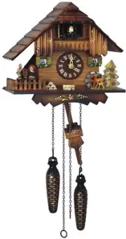 Quartz Cuckoo Clock Little black forest house, with music SC Q 74/10 NEW