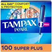 Tampax Pearl Tampons Super Plus Absorbency, With Leakguard Braid, Unscented, 50