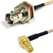 ROBAUN SMA Female Right Angle 90-Degree to BNC Jack Bulkhead Pigtail Cable Adapter RG316 15CM/30CM/50CM/100CM(100CM)