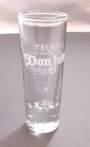 Tequila Don Julio Tall Clear Shot Glass 4" In (White Writing) New Open Box