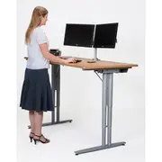 SYLEX SIT STAND ELECTRIC DESK 1600mm x 800mm Silver Base Beech Top