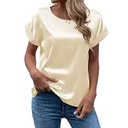 Women's T Shirt Tee Top Plain Fashion Modern Short Sleeve Crew Neck Regular Tops Daily Going out Weekend Wine Army Green Navy Blue Khaki Beige Summer