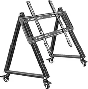 Fenteer Low Height Mobile TV Stand, Floor Monitor Cart, Multifunctional Triangle Frame Rolling TV Stand with Wheel for Conference, 32 inch to 70 inch