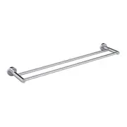 MEIR Round Stainless Steel Double Towel Rail - Chrome - 600mm