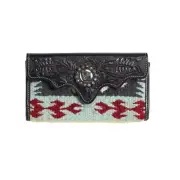 Nocona Western Womens Wallet Fringe Floral Concho Rug Multi Colored N770010097