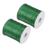 2pcs Beading Thread Bracelet Weave Craft Cord 1.2mm 158M/Roll, Medium Green