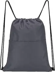 Vorspack Drawstring Backpack Water Resistant String Bag Sports Sackpack Gym Sack with Side Pocket for Men Women