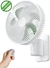 8.5 Inch Oscillating Wall Mount Fan, 4Speeds, Remote, Timer, AC/DC, Adjustable