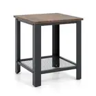 18 in. 2-Tier Black End Table Side Table with Storage Shelf Sofa Table