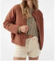 O'Neill Mabeline Women's Quilted Jacket Rustic Brown Size Med. NEW w/Tags
