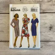 Butterick 5851 Sewing Pattern Fitted Dress With Skirt Options Miss 16-24 UNCUT