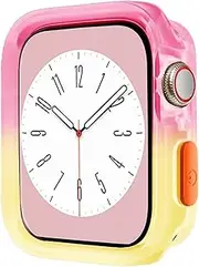 TOPBD Candy Color Case for Apple Watch Cases 40MM 41MM 44MM 45MM Soft Silicone Transparent Protective Bumper for iWatch Series 9/8/7/6/5/Se Cases(Rose Yellow,40MM 41MM)