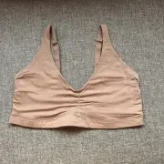 Lands End medium soft cut bra Light Brown Blush 5912874 Hook & Eye Back Closure