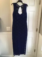 Sequin Prom Formal Dress By Connected Apparel Deep Blue Sz 14