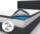 3.5" Bamboo Pillow Top Gel Dual Memory Foam Mattress Topper Fitted Cover Dual