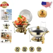 Removable Glass Lid 5 QT Chafing Dish Set - Elegant Buffet Server for All Events