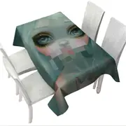 Fine Gothic Art Hand Painted Beautiful Girl Smile Tablecloth