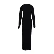 [Balenciaga] Balenciaga-Black Spiral Viscose Maxi Dress-Donna S