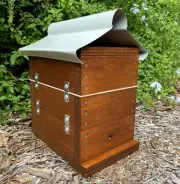 Honey Beehive OATH Box Stingless Australian Native Bee Hive White Roof Stained