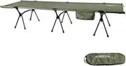 BERZO Folding Camping Cot with Leg Extenders Portable Camping Sleeping Cot Outdoor Bed for Camping Hiking Traveling Backpacking