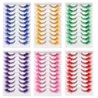 Thick Fluffy Lashes Colored False Eyelashes 3D Mink Lashes Women