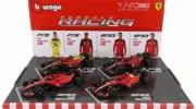 Bburago 1/43 F1 Ferrari Shell 2022 2023 Charles Leclerc Carlos Sainz 4 Pack Set