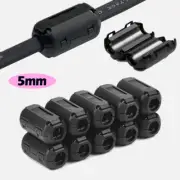 10PCS Clip-on Ferrite Ring Cable Clips Core EMI Noise Suppressor Filter 5MM