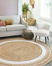 Sustainable Jute Round Rug | Decorative Floor 120 cm Rug