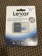 New Lexar High Performance 300x microSDHC UHS-I 16GB w/Adapter Nintendo Switch