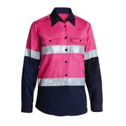 WS WORKWEAR Women's McGrath Foundation Koolflow Reflective Shirt - Pink - Navy