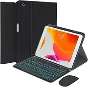 Backlit Keyboard Case for iPad Pro 12.9-inch 2017/2015 (Old Model, 2nd & 1st Generation), Magnetically Detachable Wireless Keyboard Mouse, Smart Folio with Pencil Holder, Black