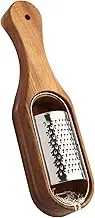 Cheese Grater With Container - Stainless Steel Shredder Zester With Wood Handle and Kitchen Handheld Spoon