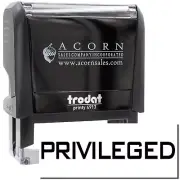 Large Self-Inking Privileged Stamp Size 7/8" Tall x 2-1/4" Wide