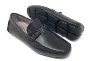 New Salvatore Ferragamo AMER Black Leather Men Drivers Loafers Shoes 7.5 EEE