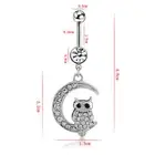 White Moon Owl Pendant Navel Piercing Women Belly Button Ring Piercing.V6 _in