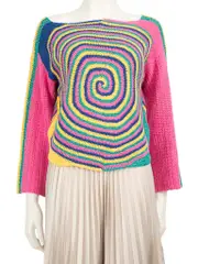 Spiral Knit Metallic Jumper