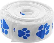 EXQUIMEUBLE 1 Roll Paw Print Packing Ribbon Polyester Craft Ribbon for DIY Projects Present Wrapping Party Decorations and Home Accessories Charming Animal Print Design
