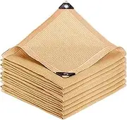 Beige Shade Net 95% Fabric Windproof Shade Cloth for Garden Breathable Mesh Tarp 4x4m Durable Outdoor Summer Shading for Balcony and Carport