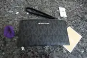 Michael Kors jet set black zip wristlet new with tags