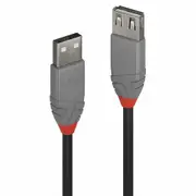 Lindy USB cable 2m USB 2.0 USB A Black, Grey