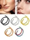 1&5pcs Stainless Steel Double Nose Rings Spiral Hoop Septum Piercing Kit Ear Tra