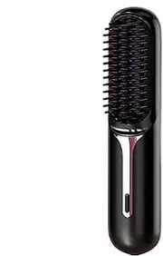 Hair Straightening, Brush Straightener, Ceramic Hair Brush, Rechargeable Hair Comb, 3 Temperature Settings Comb 4.5x4.5x20cm/1.77x1.77x7.87 Inches for Women at Home or Traveling, Pink, Black, Purple
