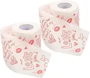 COLLBATH Bath Tissues Roll 2 Pack Holiday Decor Paper Towels Valentine's Day Toilet Paper Romantic Prints