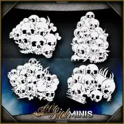 Mini Skull Background Set 5 - Airbrush Stencil Template Airsick