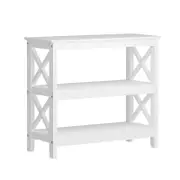 Oikiture Hall Console Table Two Open Shelves White