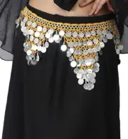 10 Mix Indian Belly dance Hip Scarf waistband belt skirt Silver Coin Sequin Belt