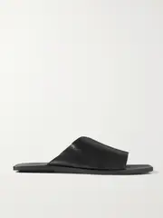 [ST. AGNI] ST. AGNI - + Net Sustain Asymmetric Leather Slides - Black - IT42 IT 42 Black